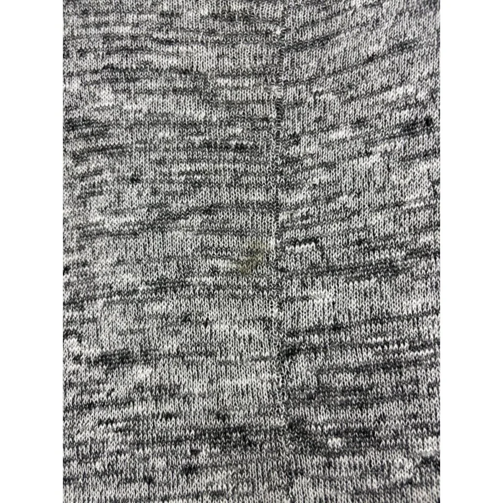 Free People Sweater Womens Small Gray Linen Blend Boxy High Low‎ Pocket Pullover